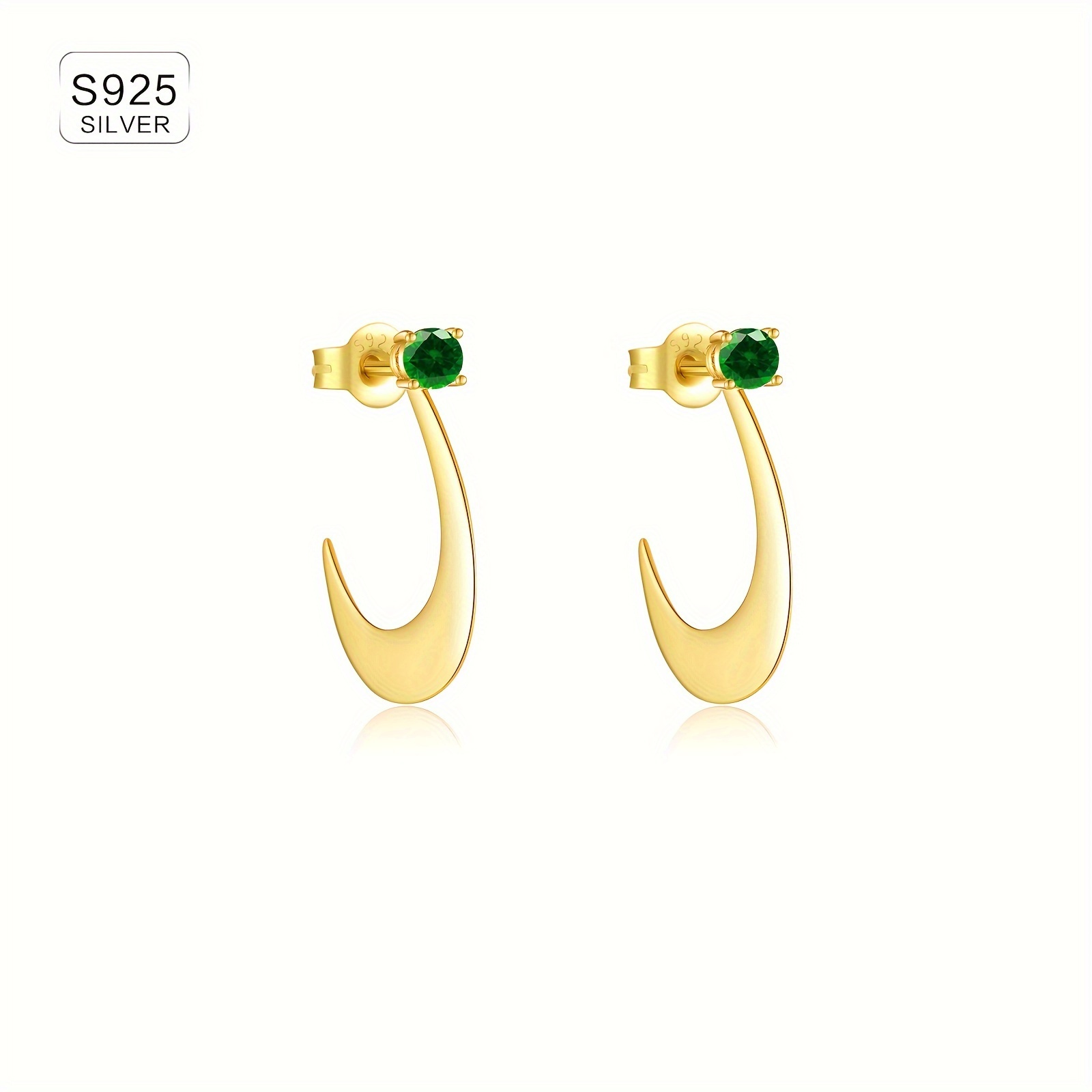 Women's Elegant 925 Silver Earrings with Irregular Geometric Zirconia